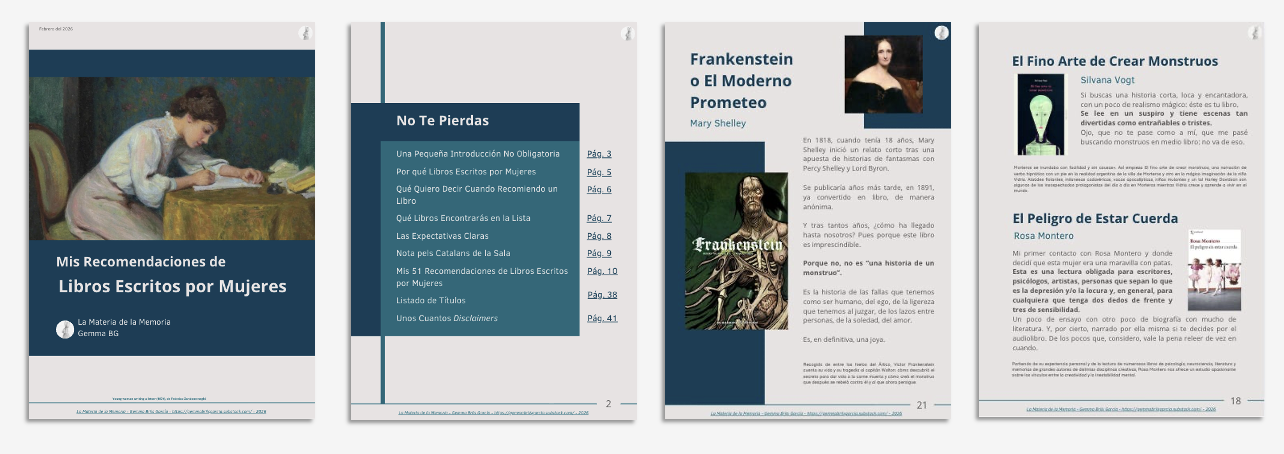 Vista previa de la guía de recomendaciones de libros escritos por mujeres